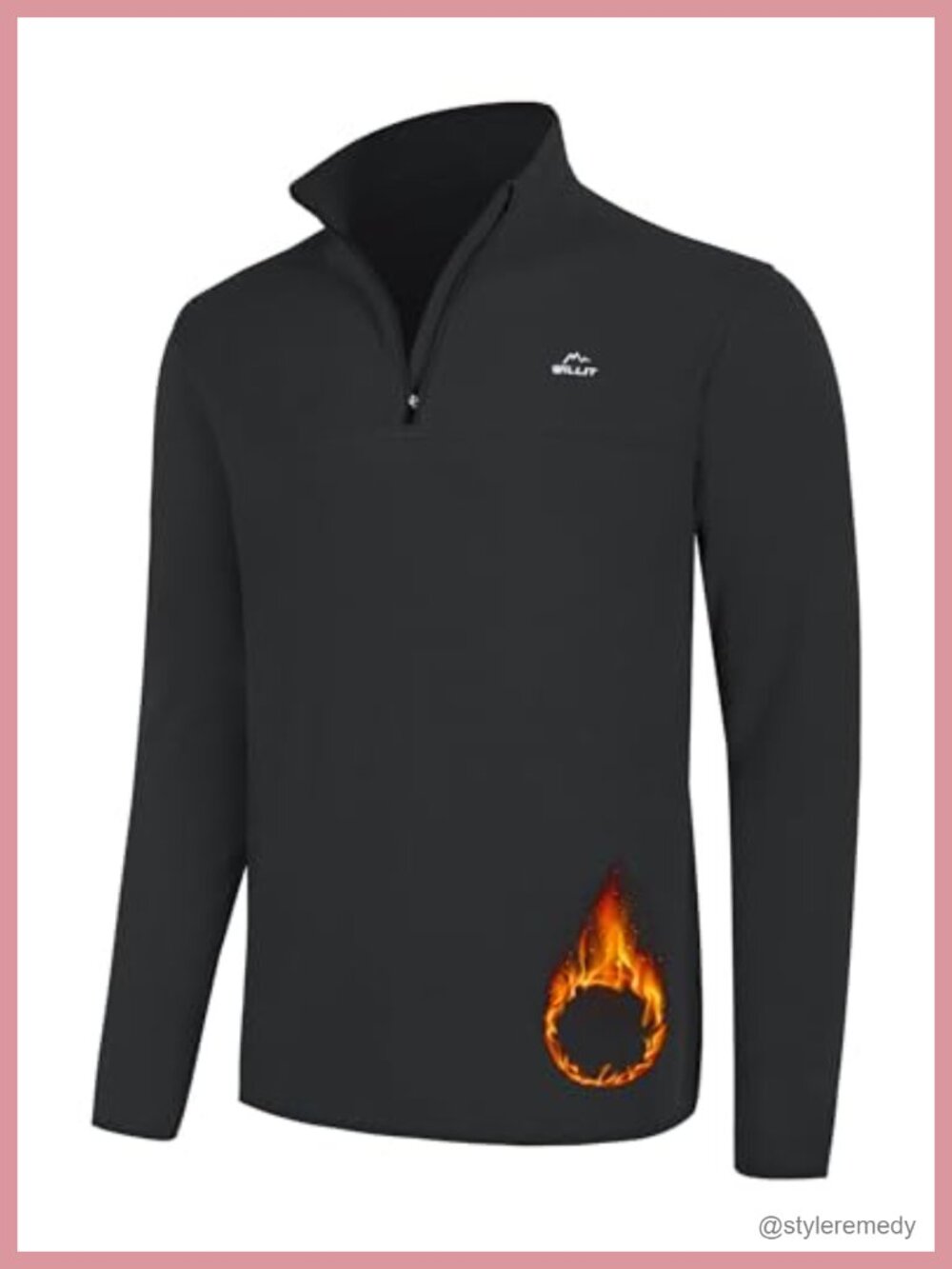 Willit Men's Fleece Pullover Quarter Zip Long Sleeve Warm Outdoor Shirt